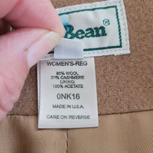 L.L. Bean Womens Tan Wool Blazer 12 Jacket office siren Classic Preppy Academia - Picture 7 of 8